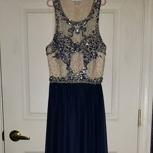 formal dark blue dress